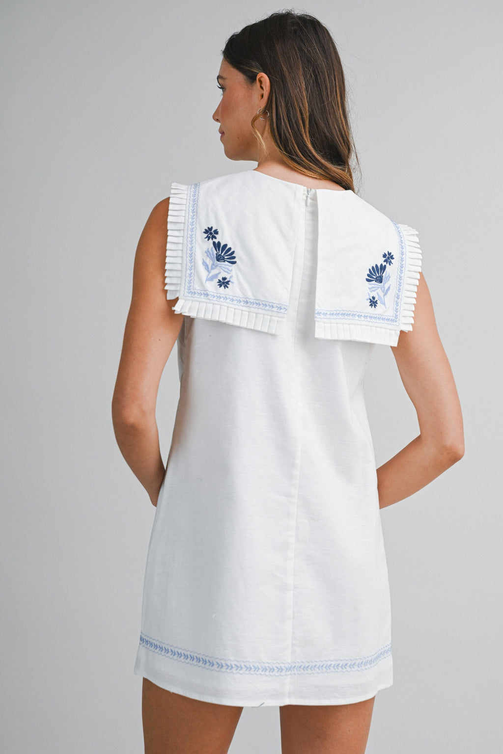 Sailor Embroidered Mini Dress