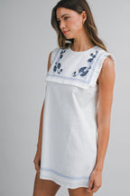 Sailor Embroidered Mini Dress