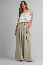 Daisy Veil Ruffle Blouse (Off White)