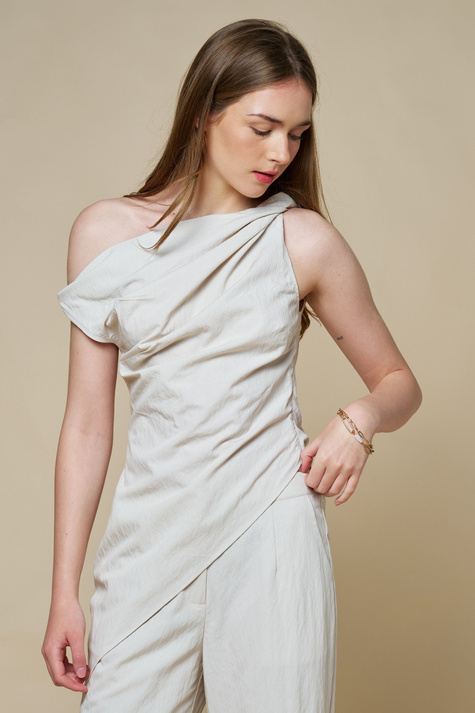 Monoco One Shoulder Asymmetric Top