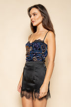 Paisley Velvet Mesh Bodysuit