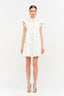 White Lacy Ruffle Mini Dress