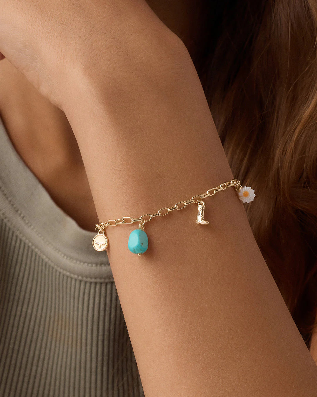 Gorjana Gold Western Mini Charm Bracelet
