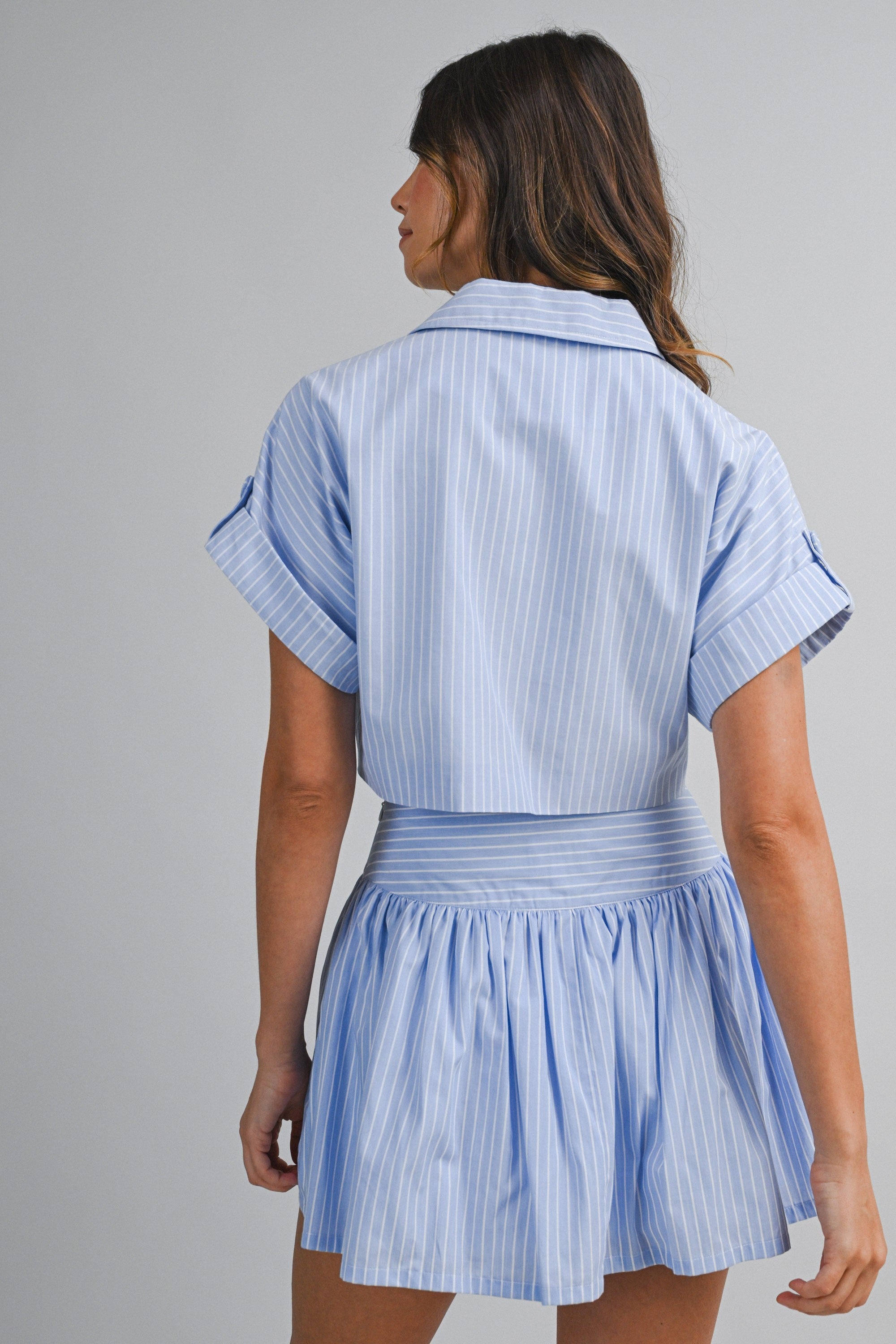 Becca Stripe Crop Top & Skirt Set