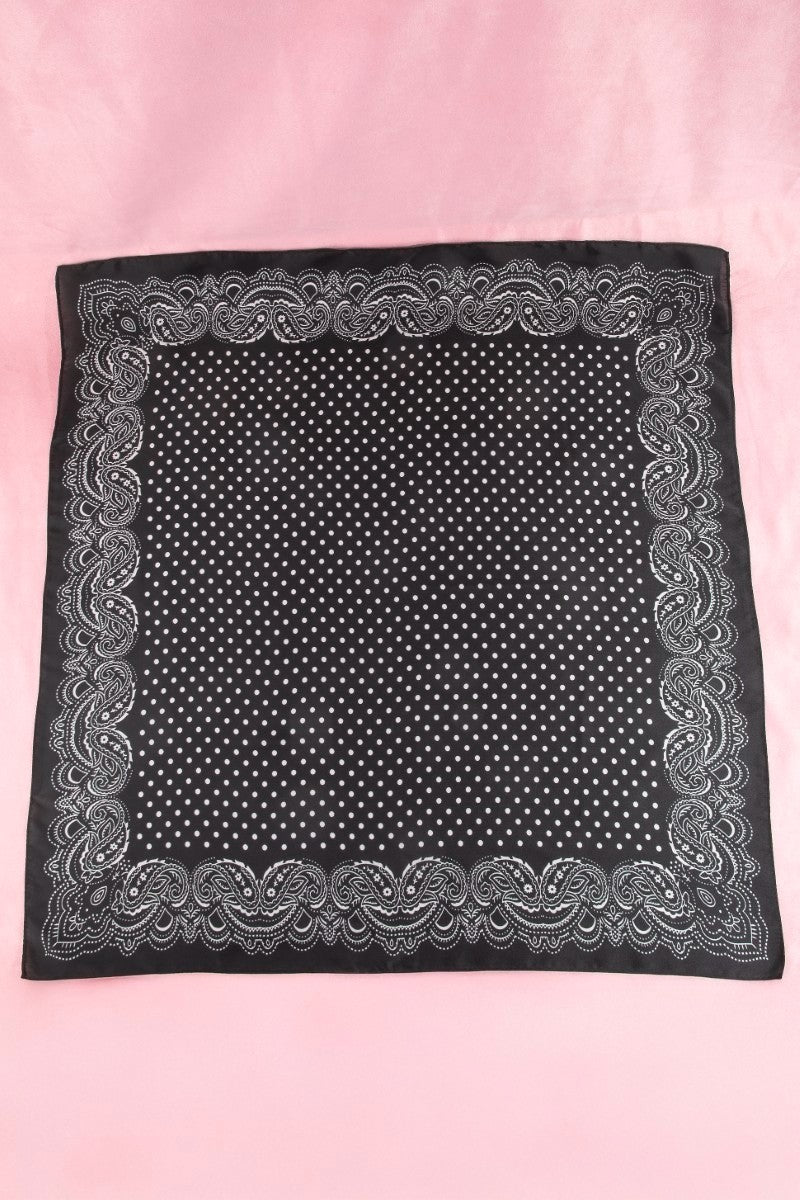 Polka Dot Paisley Scarf (Black) Main image