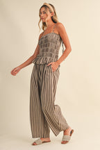Jackie Smocked Peplum Jumpsuit