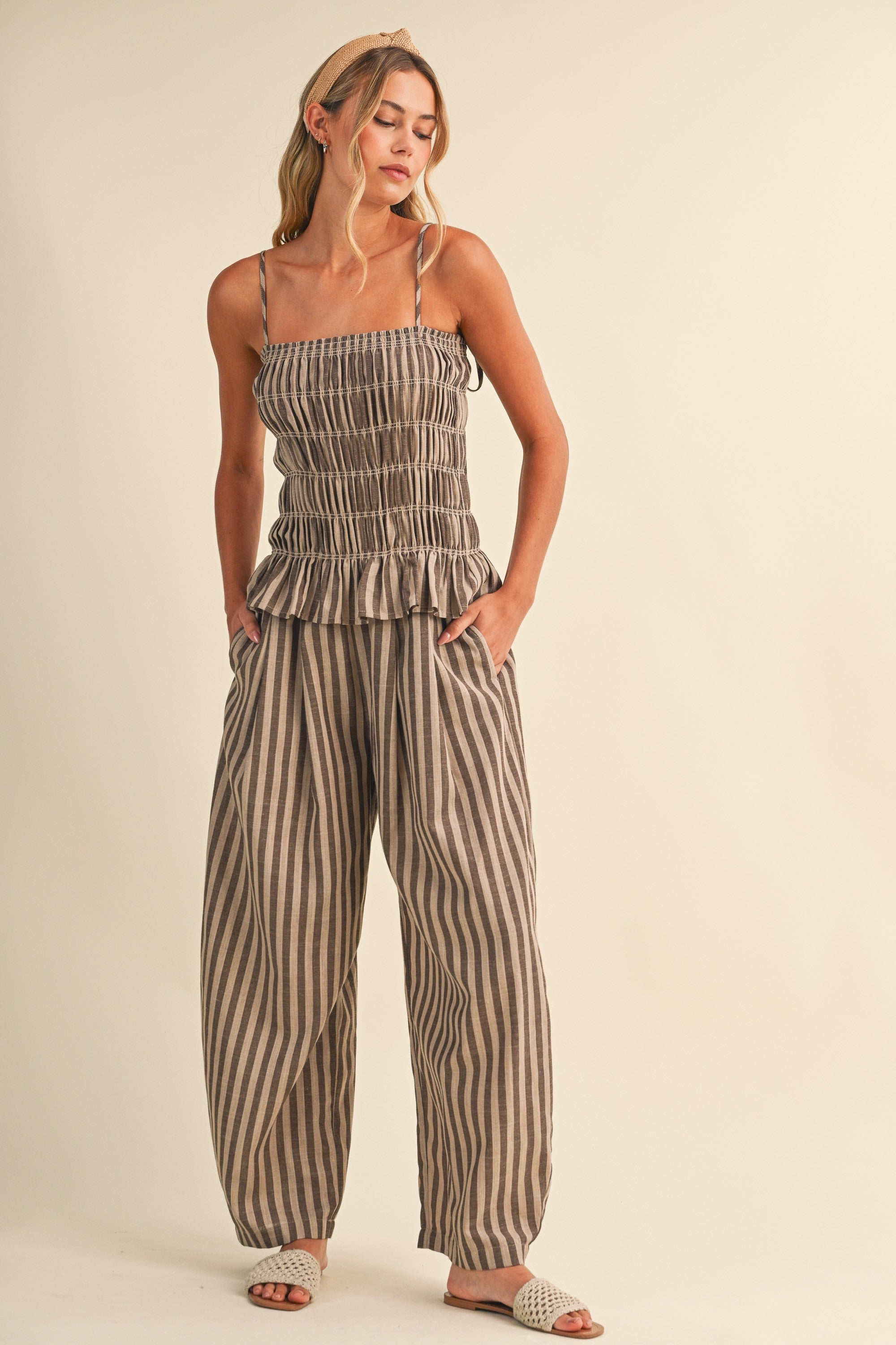 Jackie Smocked Peplum Jumpsuit Main image