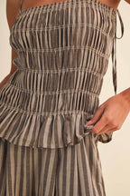 Jackie Smocked Peplum Jumpsuit