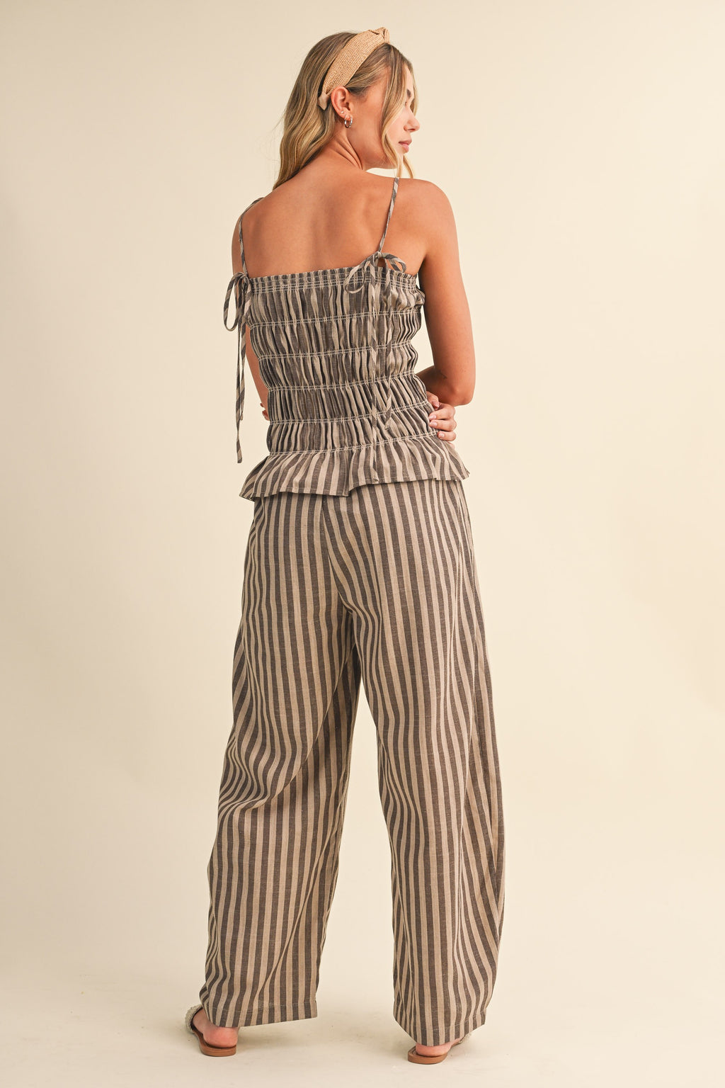 Jackie Smocked Peplum Jumpsuit
