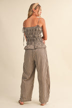 Jackie Smocked Peplum Jumpsuit