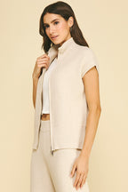 Mock Neck Zip-Up Sweater