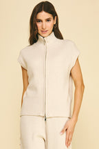 Mock Neck Zip-Up Sweater