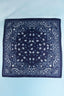Bandana Paisley Print Satin Square Scarf (Navy)