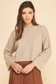 Wide Sleeve Sweater with Gathered Back Detail