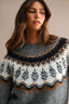 Fuzzy Fair Isle Knit Sweater