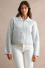 Collared Zip-Up Knit Cardigan