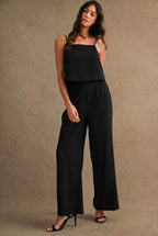 Adjustable Strap Crop Top And Long Pants Set