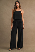 Adjustable Strap Crop Top And Long Pants Set