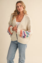 Multi Color Block Cardigan (Cream)