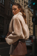Cropped Faux Fur Jacket
