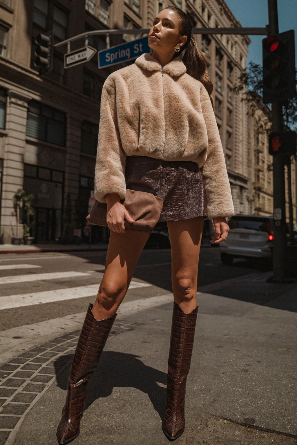 Cropped Faux Fur Jacket