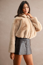Cropped Faux Fur Jacket