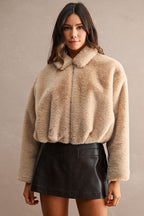 Cropped Faux Fur Jacket
