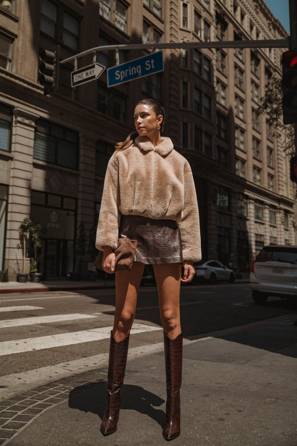 Cropped Faux Fur Jacket