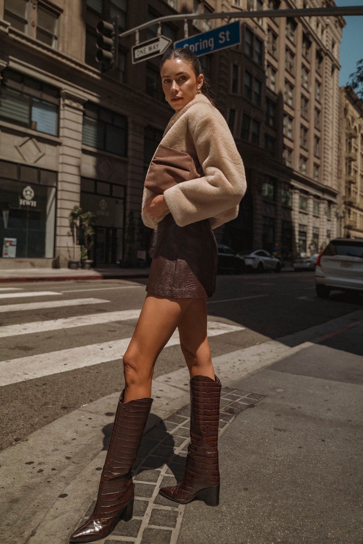 Cropped Faux Fur Jacket