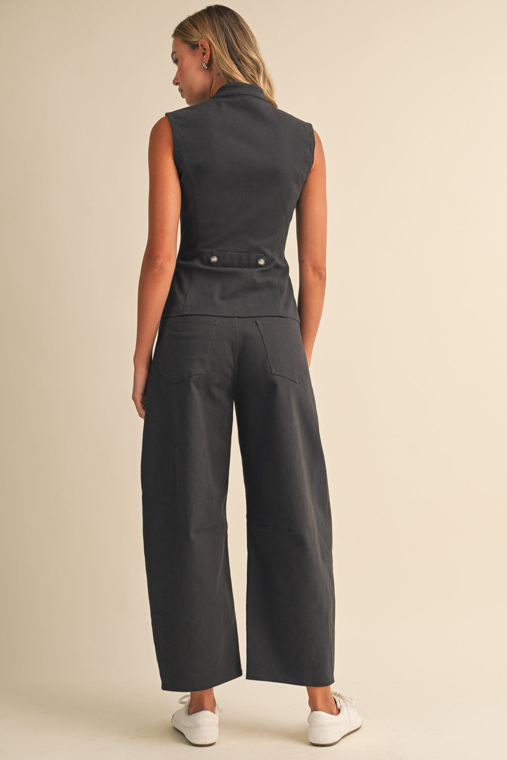 Stretch Twill Zip Front Napoleon Vest And Barrel Pants