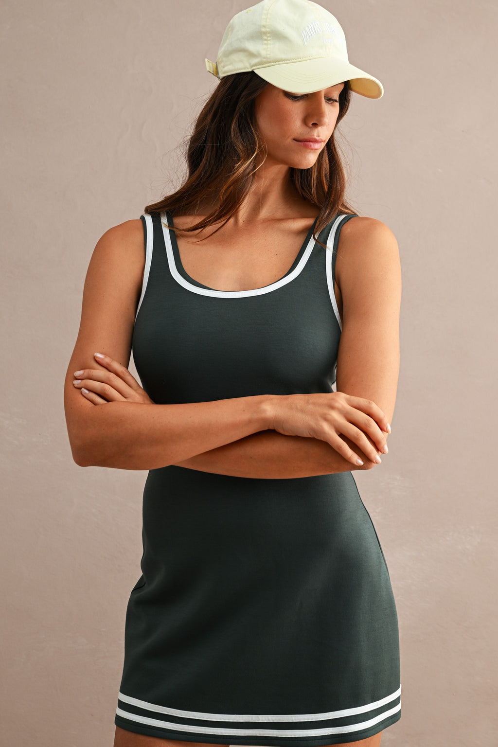 Scuba Sleevless Dress (Hunter Green)