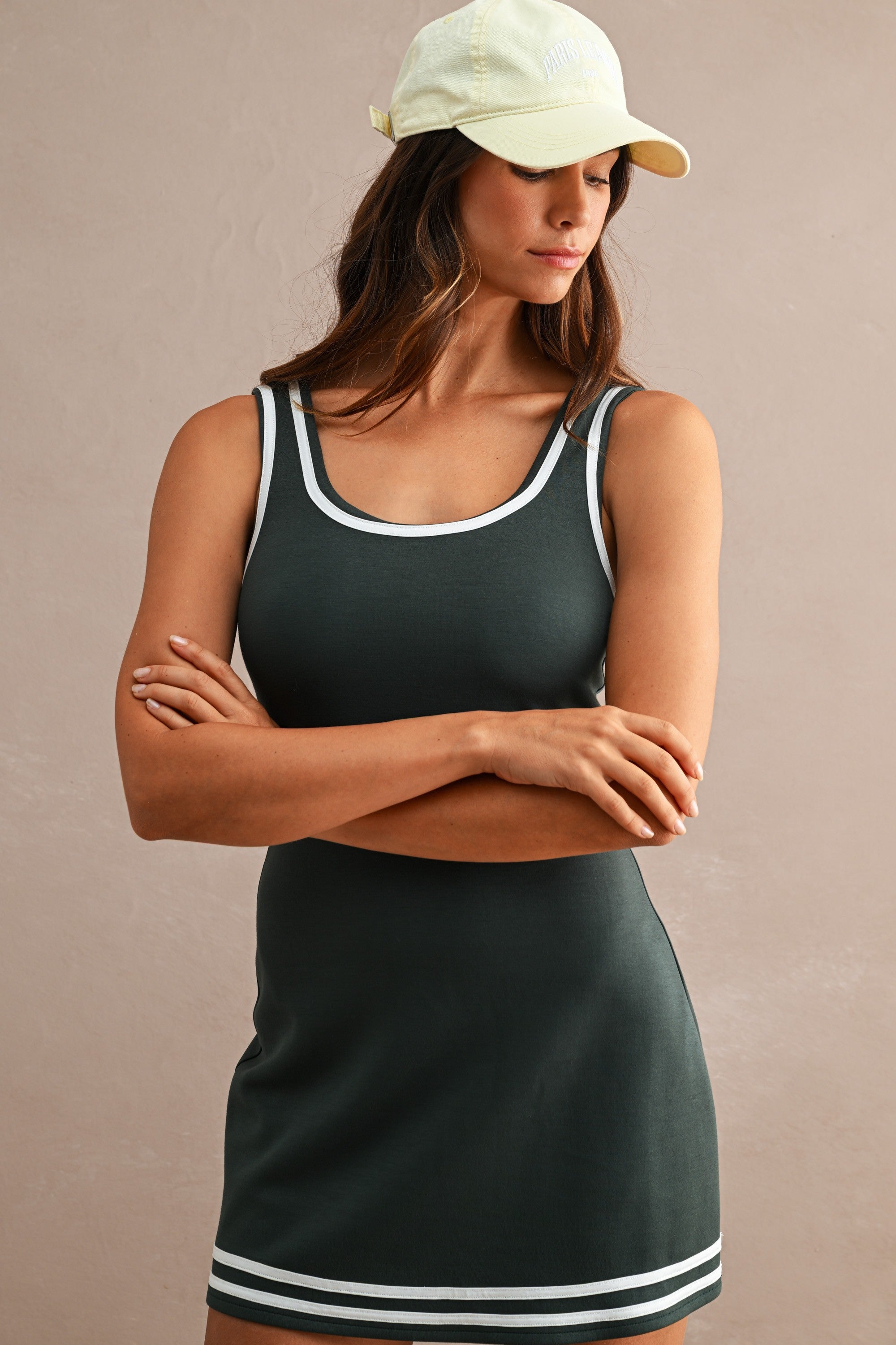 Scuba Sleevless Dress (Hunter Green)