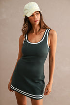 Scuba Sleevless Dress (Hunter Green)