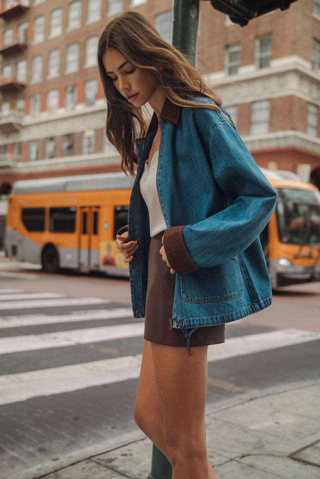 Faux Leather High Waist Mini Skort