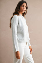 Ruffle Trim Button-Down Cardigan