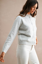Ruffle Trim Button-Down Cardigan