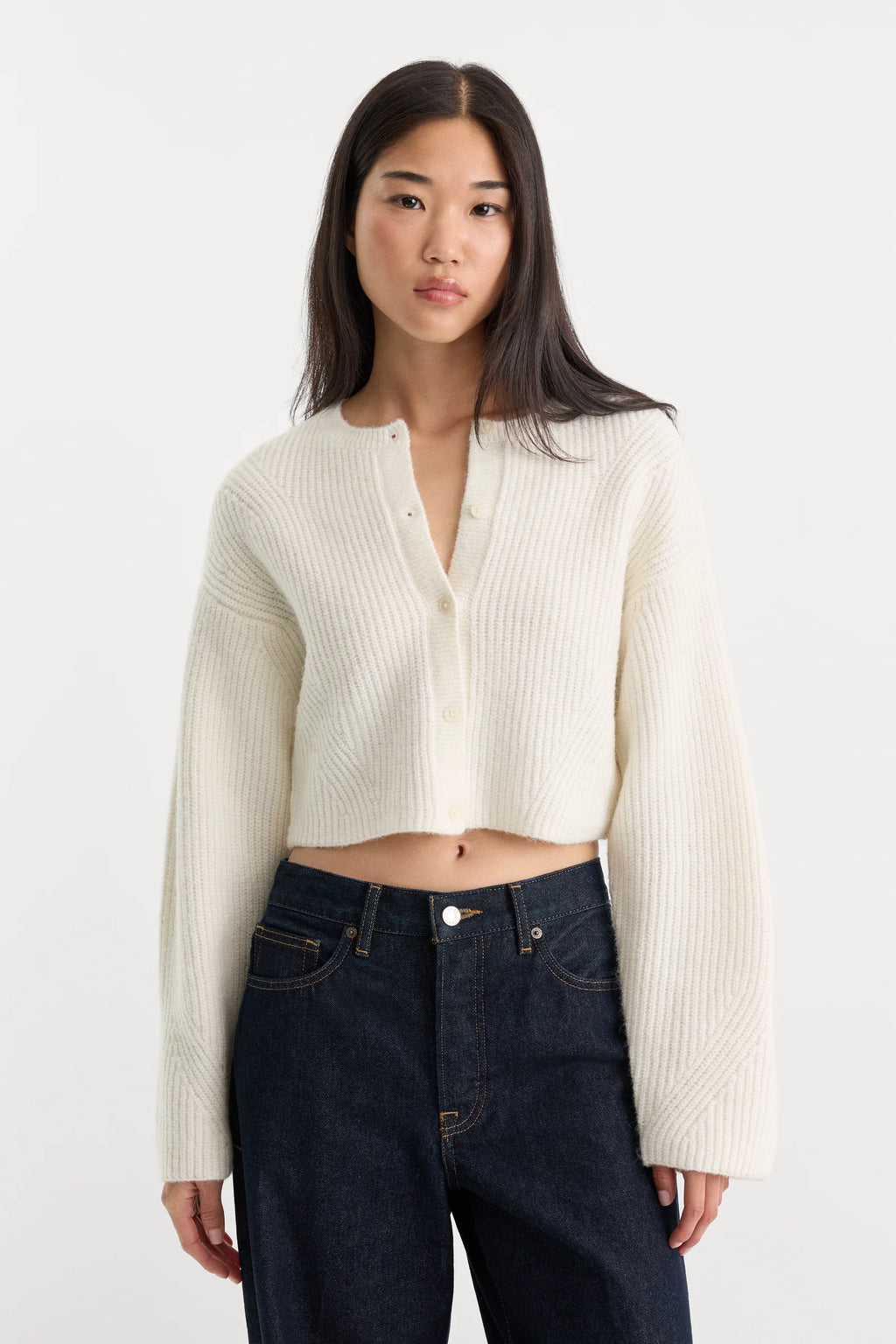 Good American The Chunky Knit Cardigan
