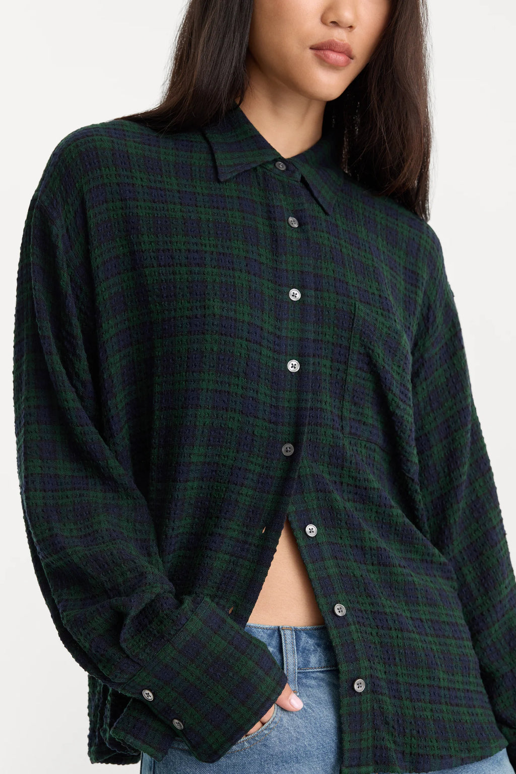 Good American The Crinkle Easy Shirt