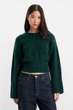 Good American The Chunky Knit Sweater (Forest Green)