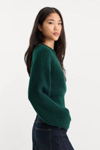 Good American The Chunky Knit Sweater (Forest Green)