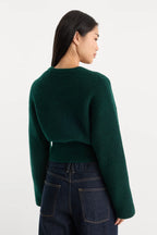 Good American The Chunky Knit Sweater (Forest Green)