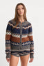 Good American The Classic Cardigan (Heather Grey Fairisle)