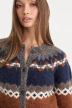 Good American The Classic Cardigan (Heather Grey Fairisle)