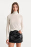 Good American The Sheer Rib Turtleneck (Pearl)