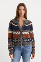 Good American The Classic Cardigan (Heather Grey Fairisle)