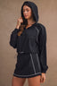 Windbreaker Jacket And Skort Set (Black)