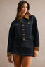 Denim Contrast Collar Jacket And Skort Set