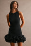 Sleevelesss Fitted Bodice Solid Bubble Skirt Mini Dress