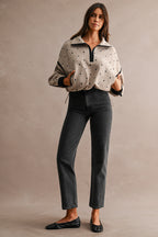 Polka Dot Sherpa Zip Pullover