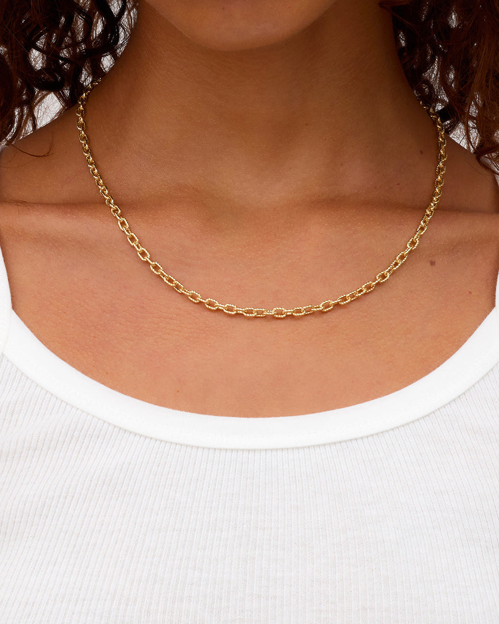 Gorjana Crew Mini Link Necklace (Gold)